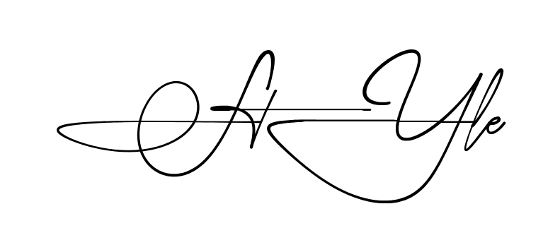 Style simple name signature style in English