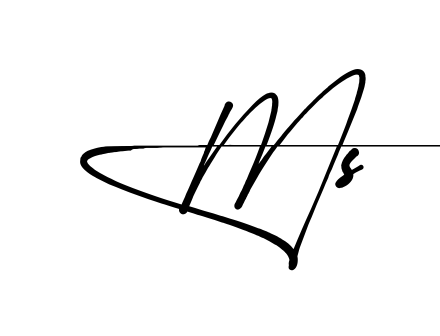 M S name signature writing style