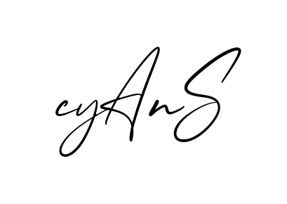 Cyan S creative signature style in English
