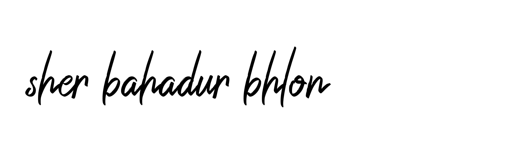 Signature of sher-bahadur-bhlon-