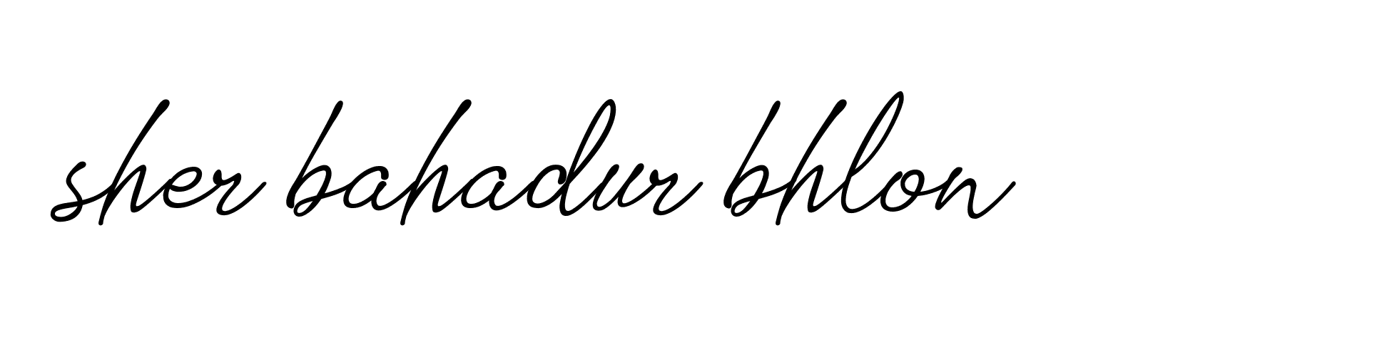 Signature of sher-bahadur-bhlon-