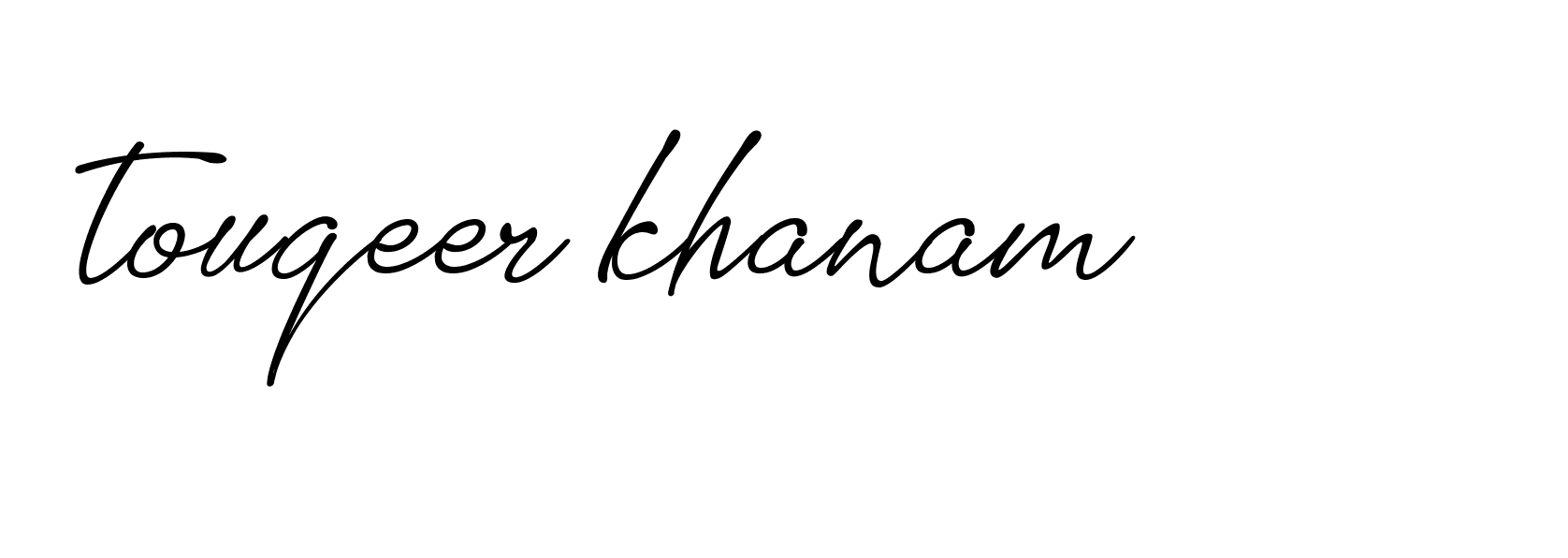 Signature of touqeer-khanam