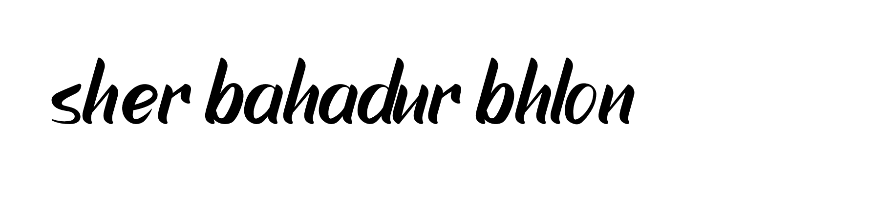 Signature of sher-bahadur-bhlon-