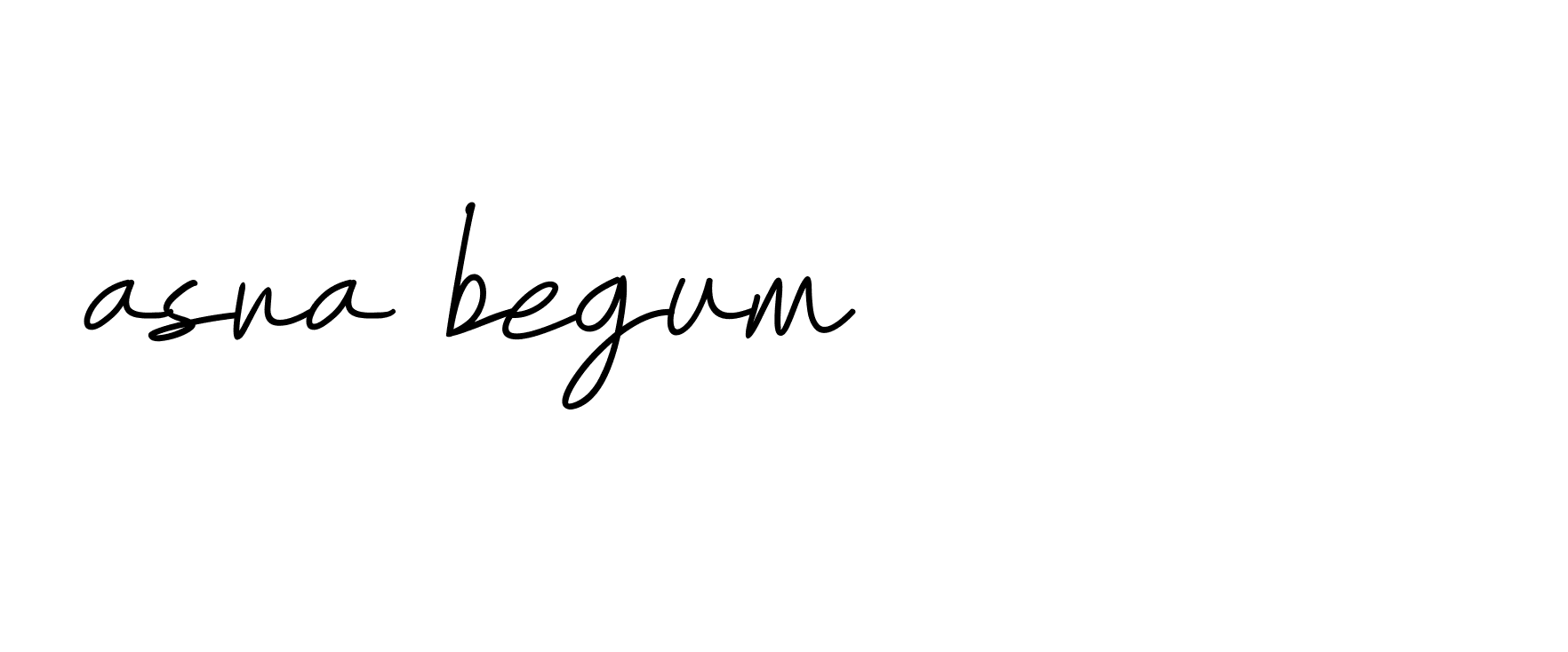 Signature of asra-begum