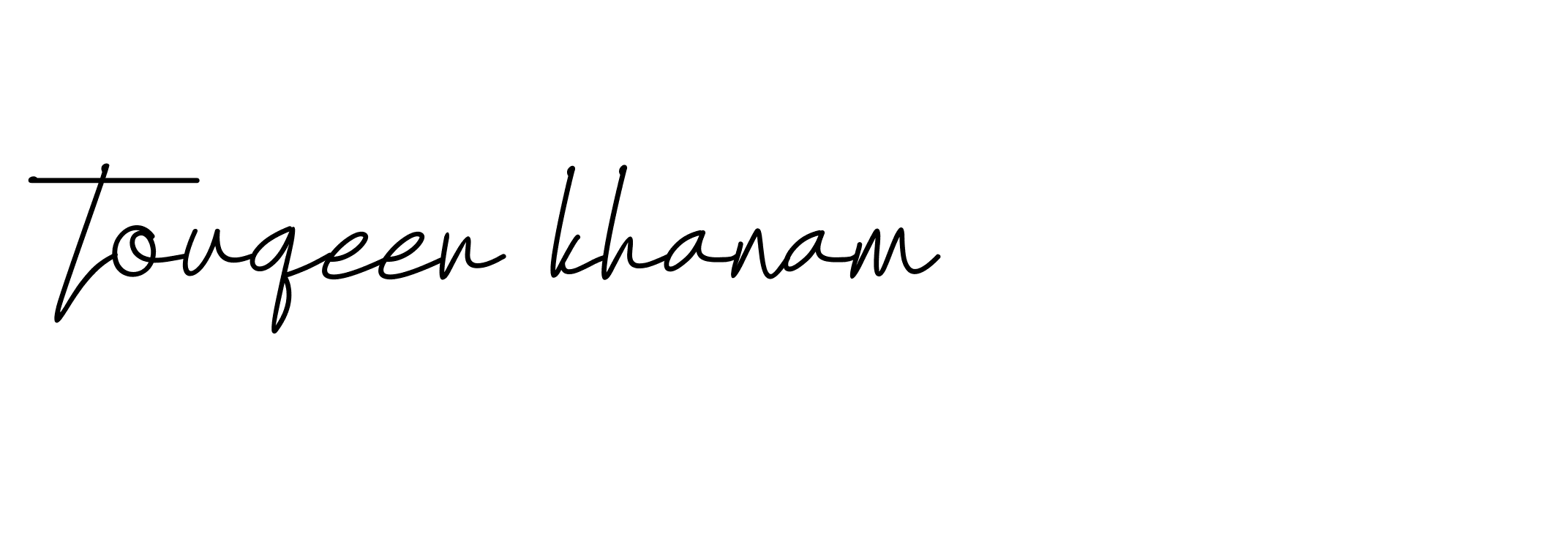 Signature of touqeer-khanam