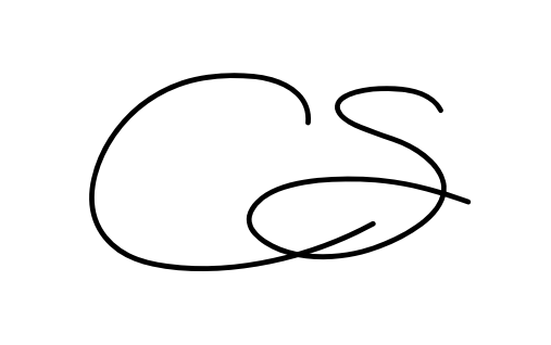 C S smooth handwritten signature style