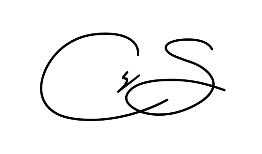Cs S smooth handwritten signature style