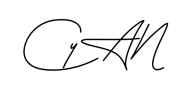 Cyan smooth handwritten signature style