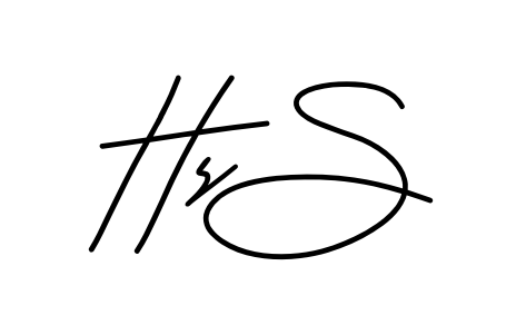 Hs S smooth handwritten signature style