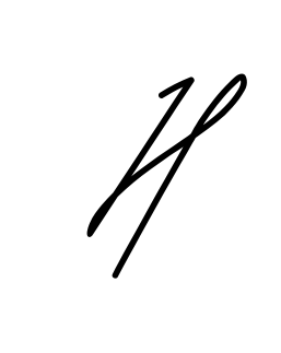 H full name handwritten signature design