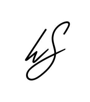 H S full name handwritten signature design