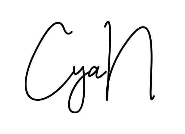 Cyan beautiful name signature style in English
