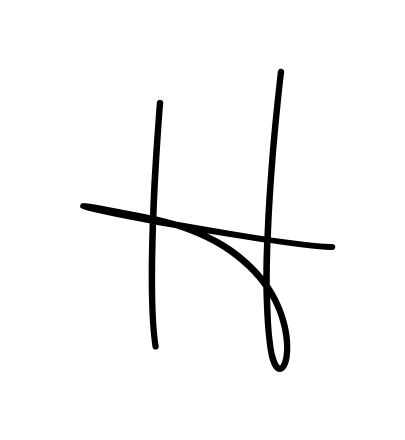 H beautiful name signature style in English
