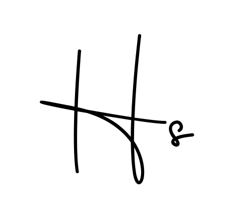 H S beautiful name signature style in English