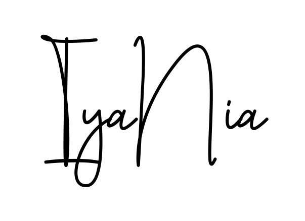 Iyania beautiful name signature style in English