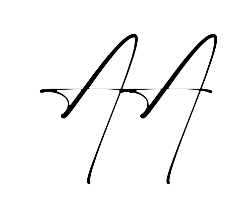 A A easy name signature writing style