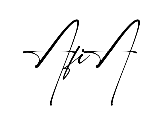 Handwritten-looking Afia signature idea