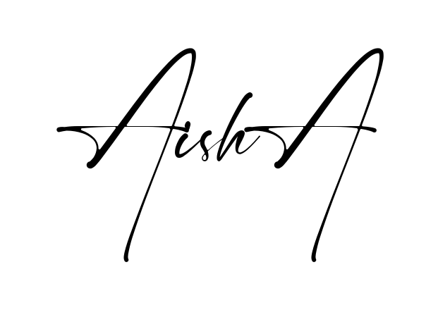 Handwritten-looking Aisha signature idea