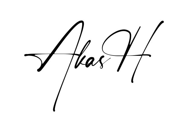Handwritten-looking Akash signature idea