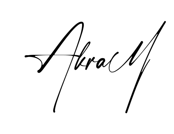 Handwritten-looking Akram signature idea