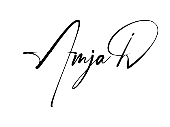 Handwritten-looking Amjad signature idea