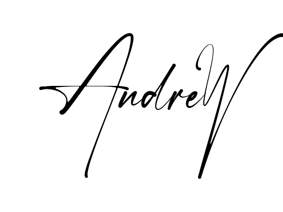 Handwritten-looking Andrew signature idea