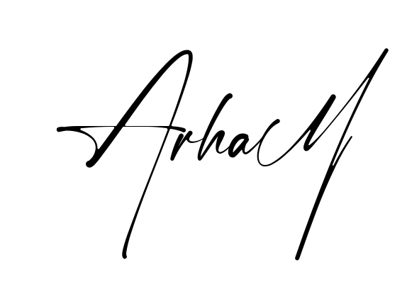 Handwritten-looking Arham signature idea