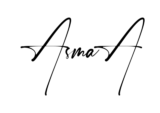 Handwritten-looking Asmaa signature idea