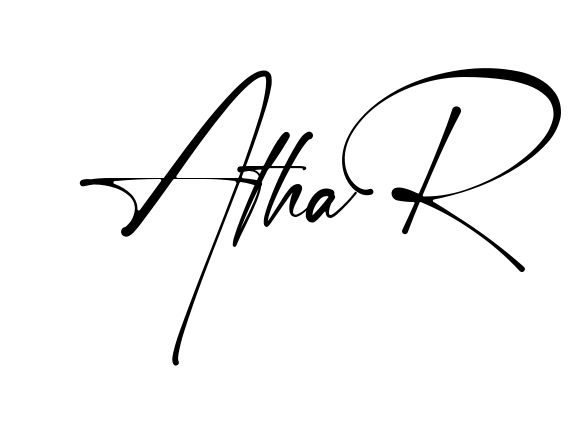 Handwritten-looking Athar signature idea