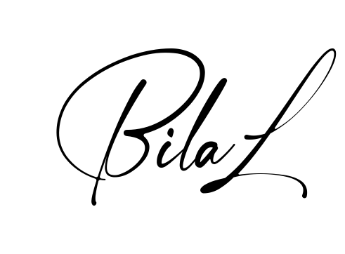 Handwritten-looking Bilal signature idea