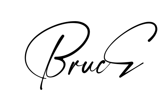 Handwritten-looking Bruce signature idea