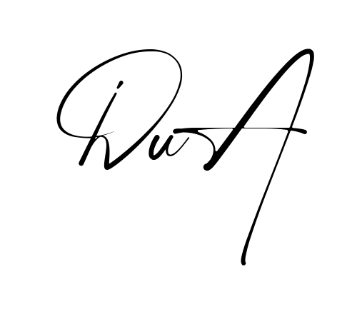 Handwritten-looking Dua signature idea