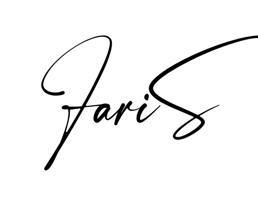 Handwritten-looking Faris signature idea