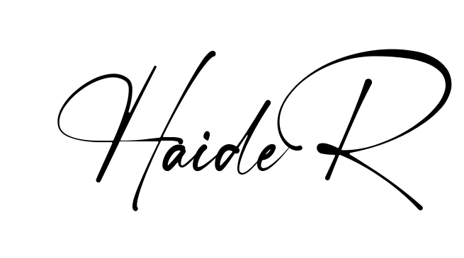 Handwritten-looking Haider signature idea