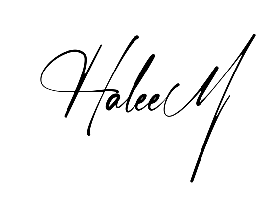 Handwritten-looking Haleem signature idea