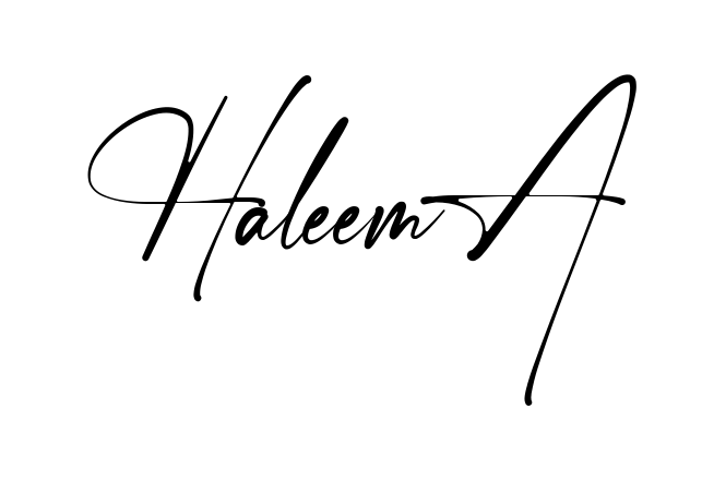 Handwritten-looking Haleema signature idea