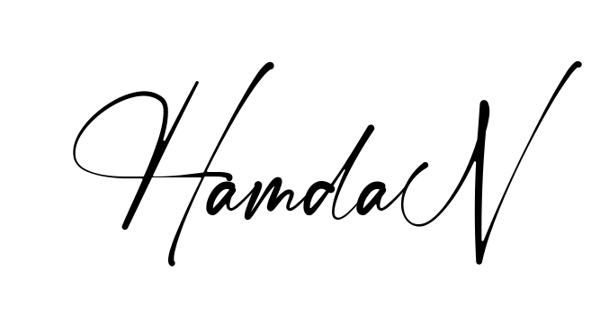 Handwritten-looking Hamdan signature idea