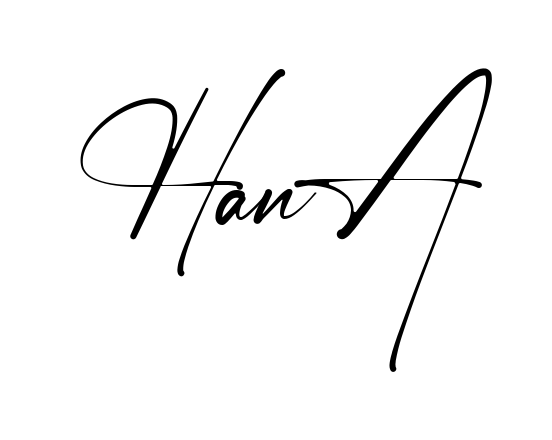 Handwritten-looking Hana signature idea
