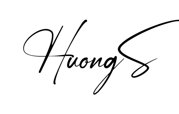 Huong S easy name signature writing style
