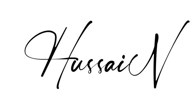 Handwritten-looking Hussain signature idea