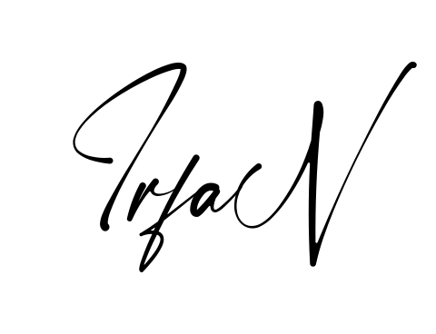 Handwritten-looking Irfan signature idea