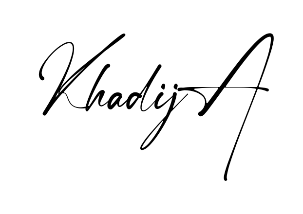 Handwritten-looking Khadija signature idea
