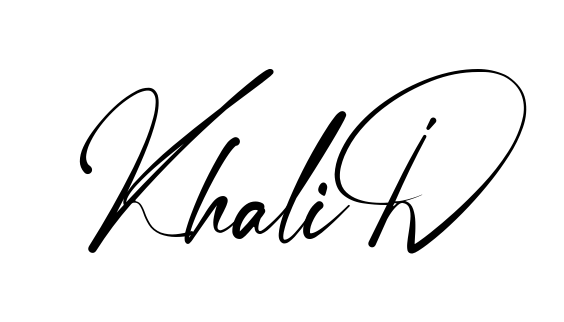 Handwritten-looking Khalid signature idea
