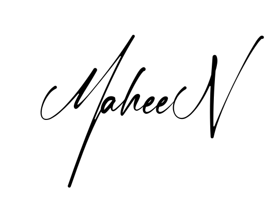 Handwritten-looking Maheen signature idea