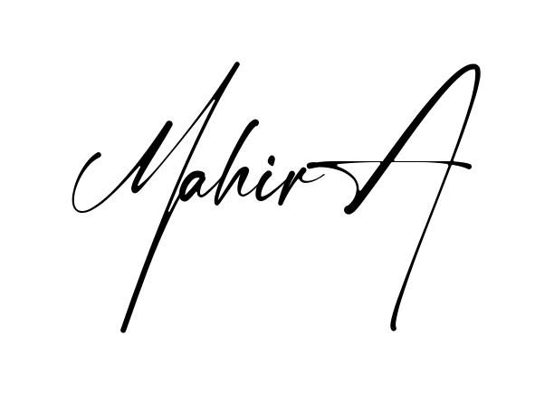 Handwritten-looking Mahira signature idea
