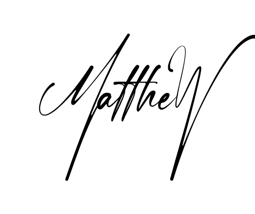 Handwritten-looking Matthew signature idea