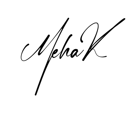 Handwritten-looking Mehak signature idea