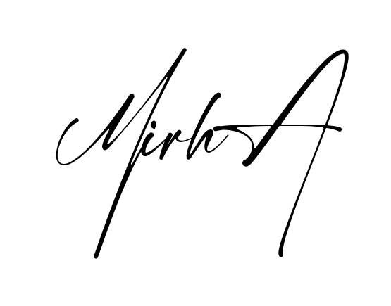 Handwritten-looking Mirha signature idea