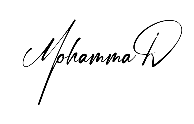 Handwritten-looking Mohammad signature idea