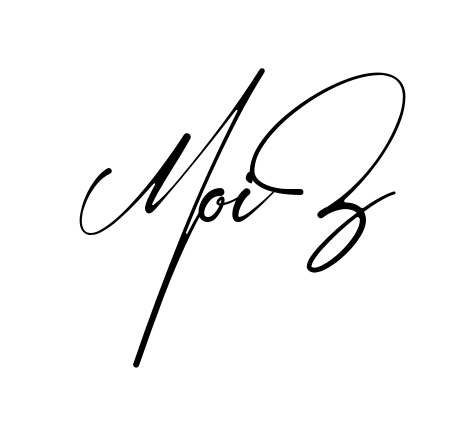 Handwritten-looking Moiz signature idea